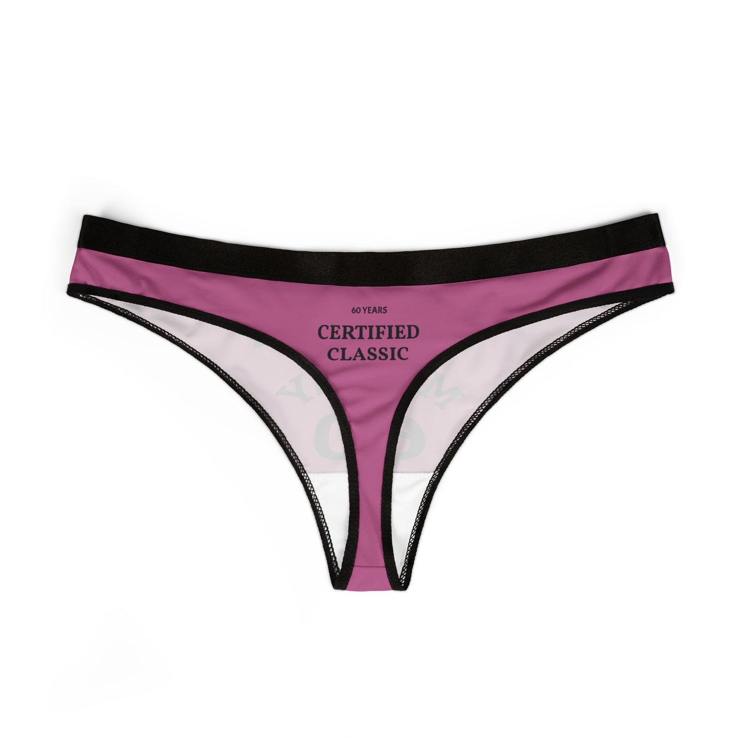Women’s Thong – “Cruisin’ My Way 60” Pink Birthday Novelty Underwear