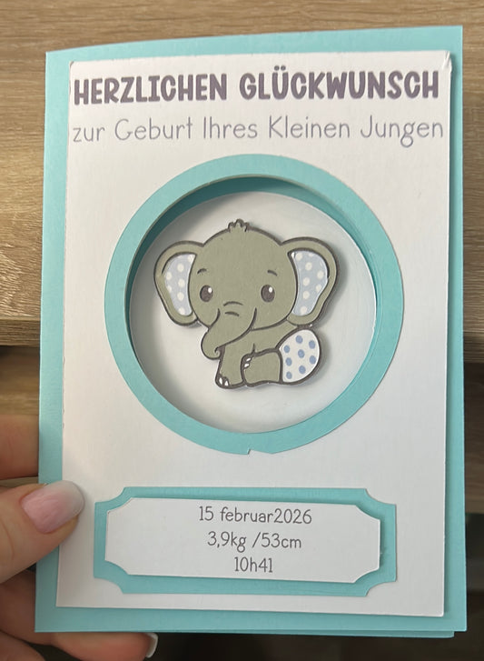 shadow box+biglietto di auguri per la nuova nascita